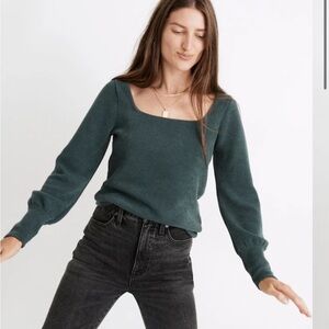 Ottoman Rib Square-Neck Top